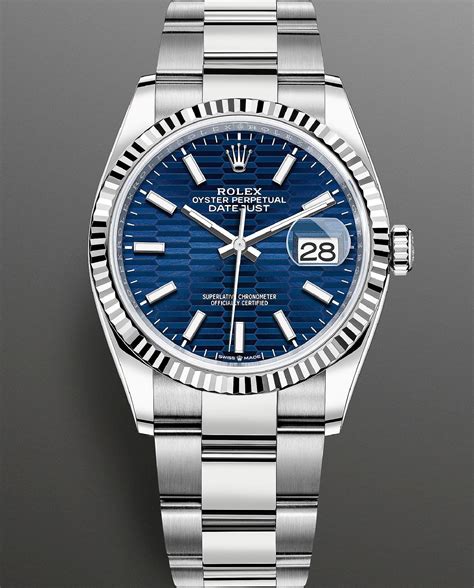 rolex datejust 36 white gold blue dial|Rolex Datejust 36 blue motif.